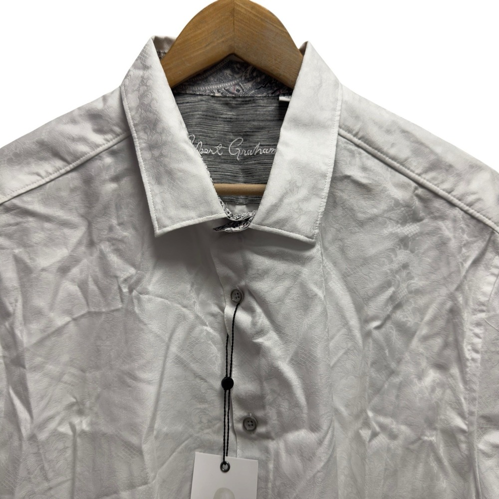 Robert Graham NEW $178 Men's 3XL Classic Fit Jacquard Floral White Bayview Shirt